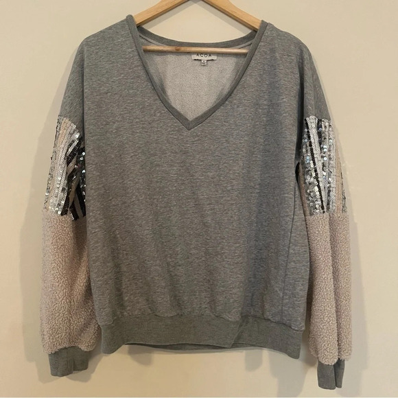 ☀️ACOA Sequins Vneck Sweater Sweatshirt - Picture 1 of 7